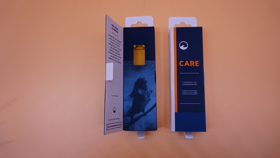 FSC ROHS Custom Cannabis Packaging with hangtag flap window, Vape Packaging Box and paper inner tray