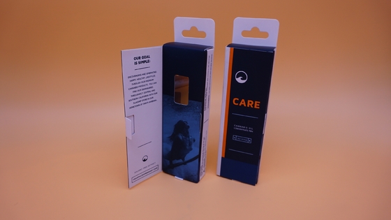 FSC ROHS Custom Cannabis Packaging with hangtag flap window, Vape Packaging Box and paper inner tray