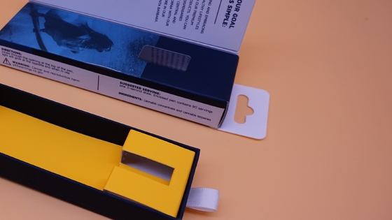 FSC ROHS Custom Cannabis Packaging with hangtag flap window, Vape Packaging Box and paper inner tray